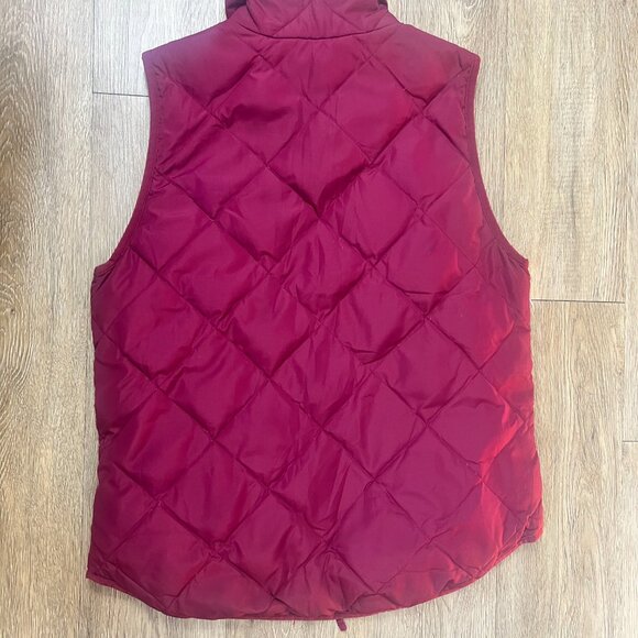 J Crew Vest Women's Small Quilted Down Puffer Maroon Full Zip Sleeveless - Picture 2 of 7